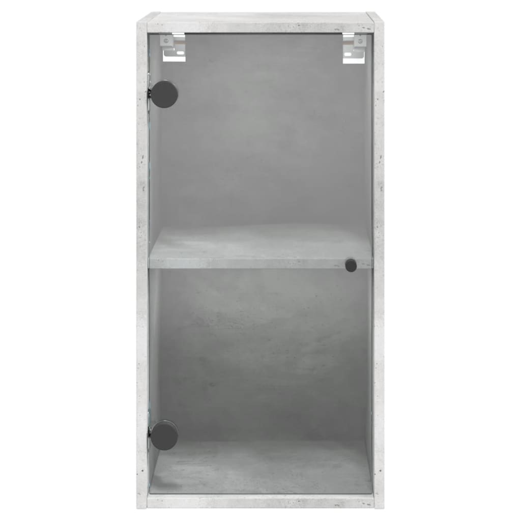 vidaXL Dulap de perete cu uși din sticlă, gri beton, 35x37x68,5 cm vidaXL Dulap de perete cu uși din sticlă, gri beton, 35x37x68,5 cm