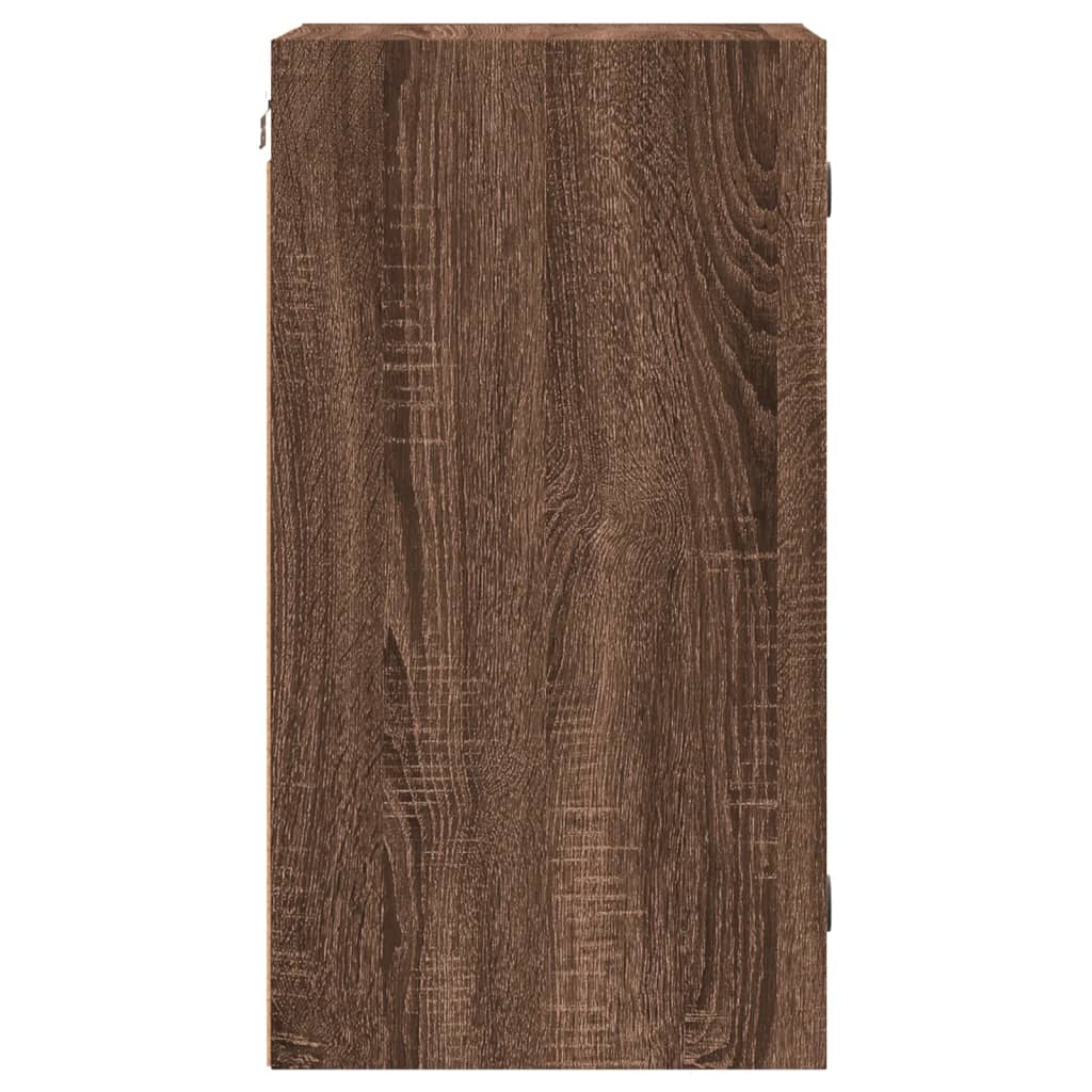 vidaXL Dulap de perete cu uși din sticlă, stejar maro, 35x37x68,5 cm vidaXL Dulap de perete cu uși din sticlă, stejar maro, 35x37x68,5 cm