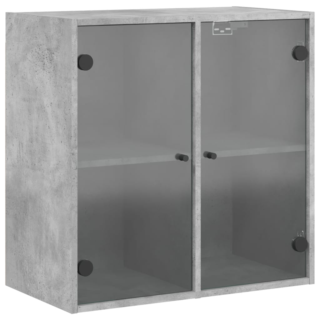 vidaXL Dulap de perete cu uși din sticlă, gri beton, 68x37x68,5 cm vidaXL Dulap de perete cu uși din sticlă, gri beton, 68x37x68,5 cm