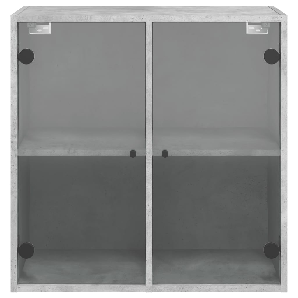 vidaXL Dulap de perete cu uși din sticlă, gri beton, 68x37x68,5 cm vidaXL Dulap de perete cu uși din sticlă, gri beton, 68x37x68,5 cm