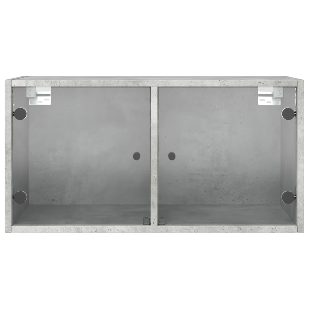 vidaXL Dulap de perete cu uși din sticlă, gri beton, 68,5x37x35 cm
