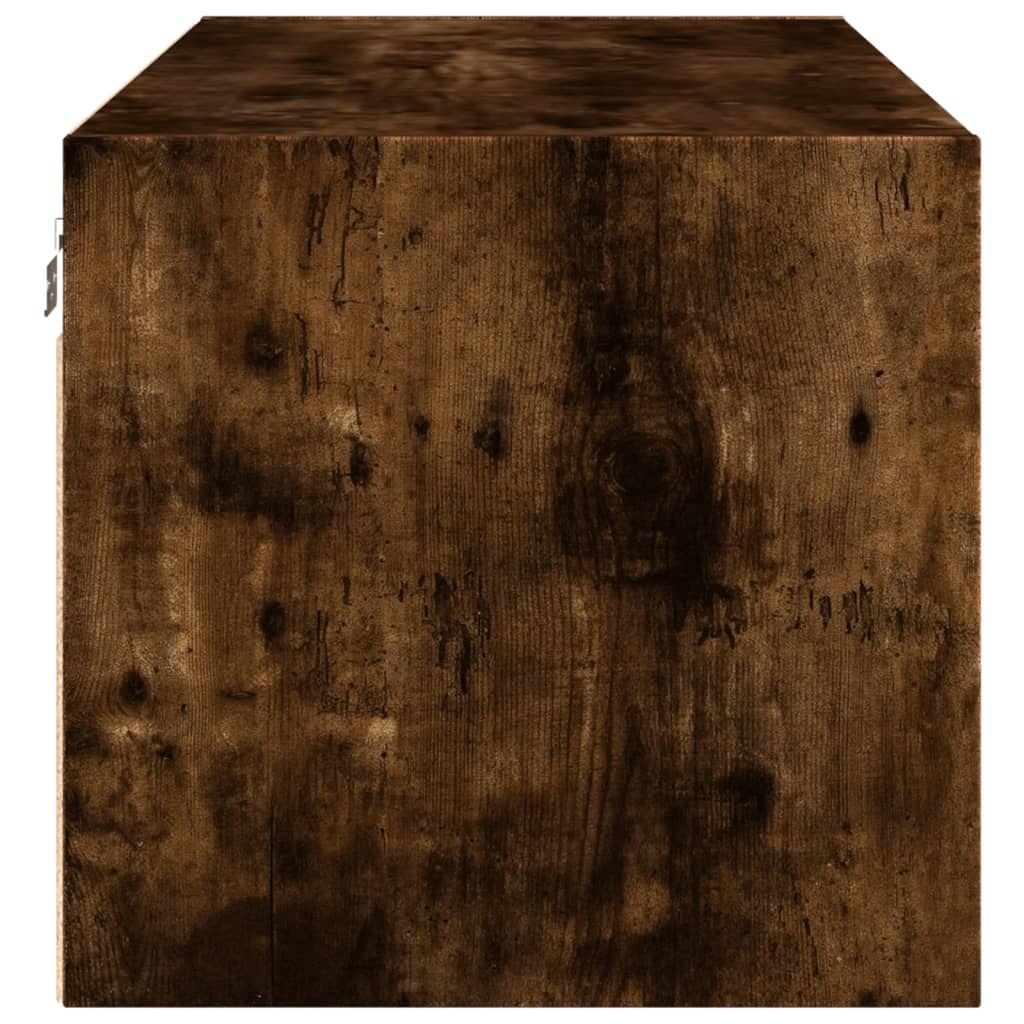 vidaXL Dulap de perete cu uși din sticlă, stejar fumuriu,102x37x35 cm
