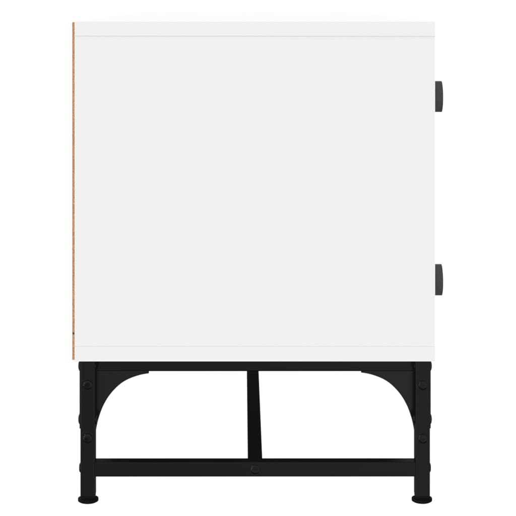 vidaXL Comodă TV cu uși din sticlă, alb, 102x37x50 cm vidaXL Comodă TV cu uși din sticlă, alb, 102x37x50 cm
