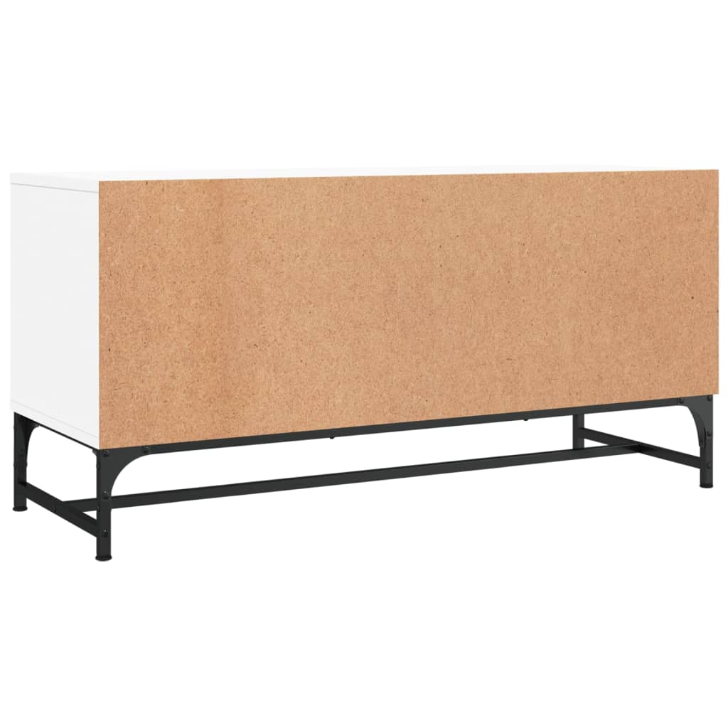 vidaXL Comodă TV cu uși din sticlă, alb, 102x37x50 cm vidaXL Comodă TV cu uși din sticlă, alb, 102x37x50 cm