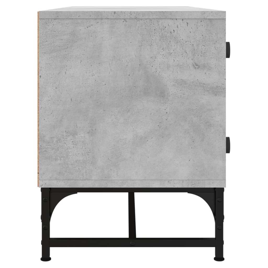 vidaXL Comodă TV cu uși din sticlă, gri beton, 102x37x50 cm vidaXL Comodă TV cu uși din sticlă, gri beton, 102x37x50 cm