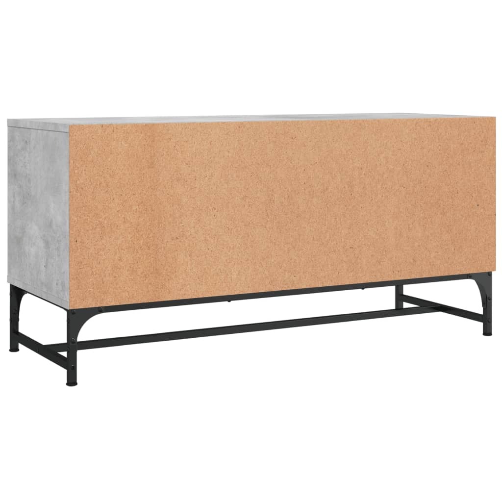 vidaXL Comodă TV cu uși din sticlă, gri beton, 102x37x50 cm vidaXL Comodă TV cu uși din sticlă, gri beton, 102x37x50 cm