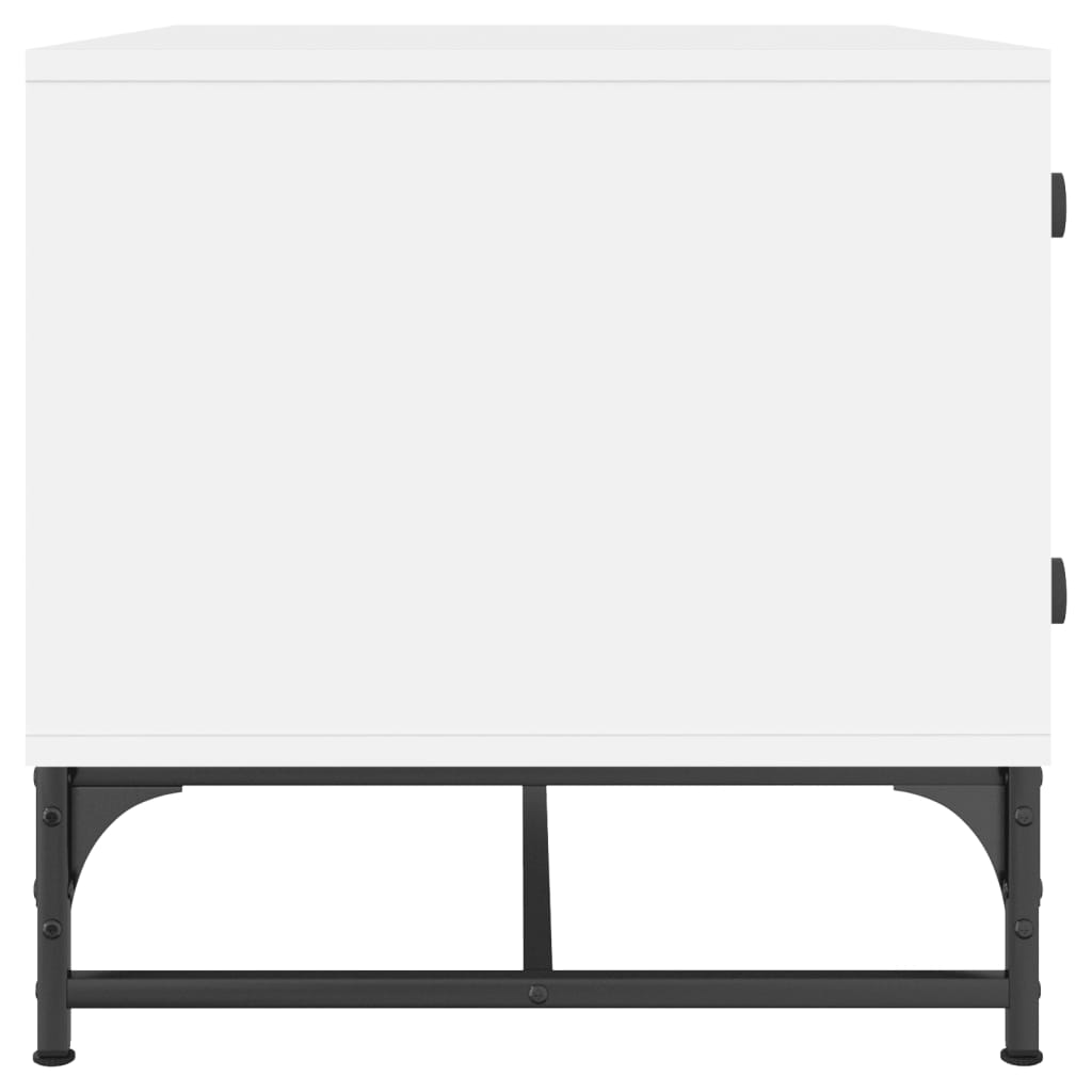 vidaXL Măsuță de cafea cu uși din sticlă, alb, 68,5x50x50 cm vidaXL Măsuță de cafea cu uși din sticlă, alb, 68,5x50x50 cm