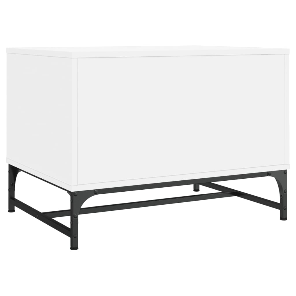 vidaXL Măsuță de cafea cu uși din sticlă, alb, 68,5x50x50 cm vidaXL Măsuță de cafea cu uși din sticlă, alb, 68,5x50x50 cm