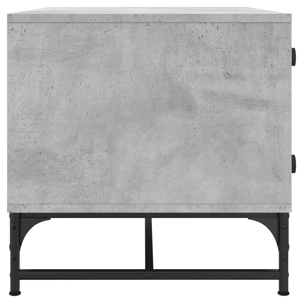 vidaXL Măsuță de cafea cu uși din sticlă, gri beton, 68,5x50x50 cm vidaXL Măsuță de cafea cu uși din sticlă, gri beton, 68,5x50x50 cm