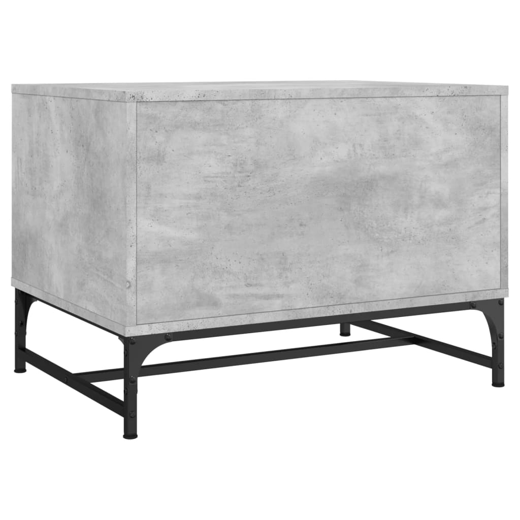 vidaXL Măsuță de cafea cu uși din sticlă, gri beton, 68,5x50x50 cm vidaXL Măsuță de cafea cu uși din sticlă, gri beton, 68,5x50x50 cm