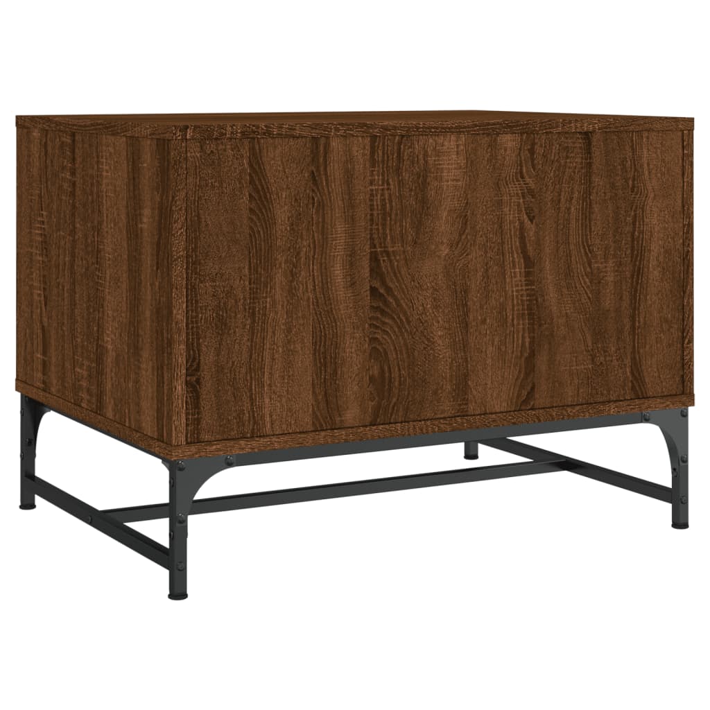 vidaXL Măsuță de cafea cu uși din sticlă, stejar maro, 68,5x50x50 cm vidaXL Măsuță de cafea cu uși din sticlă, stejar maro, 68,5x50x50 cm