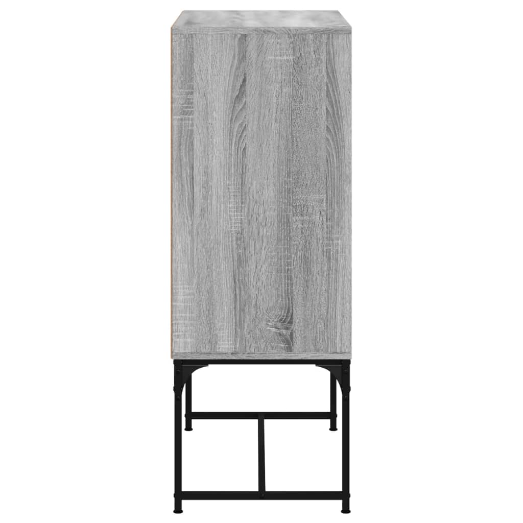 vidaXL Dulap lateral cu uși din sticlă, gri sonoma, 69x37x100 cm