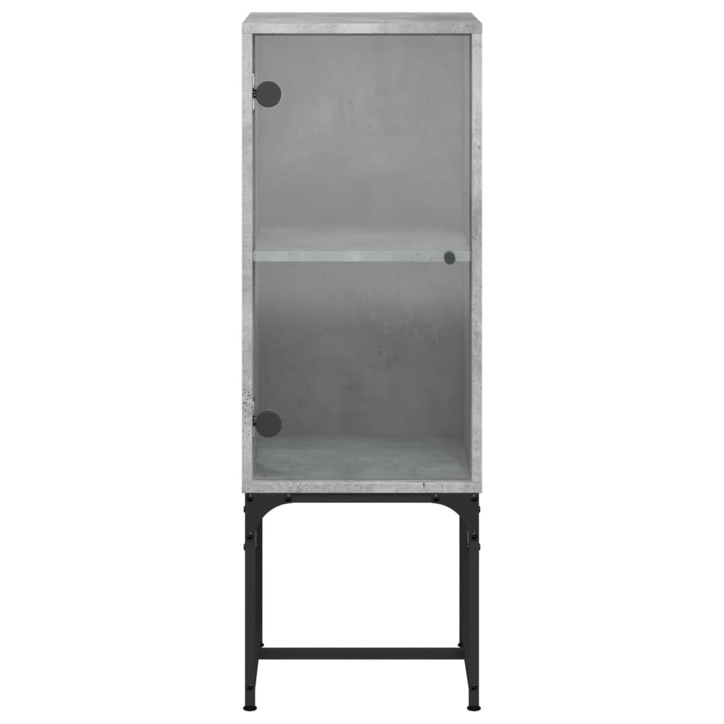 vidaXL Dulap lateral cu uşă din sticlă, gri beton, 35x37x100 cm vidaXL Dulap lateral cu uşă din sticlă, gri beton, 35x37x100 cm