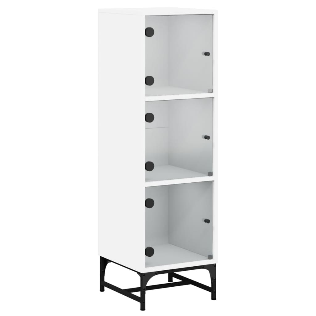 vidaXL Dulap cu uși din sticlă, alb, 35x37x120 cm vidaXL Dulap cu uși din sticlă, alb, 35x37x120 cm