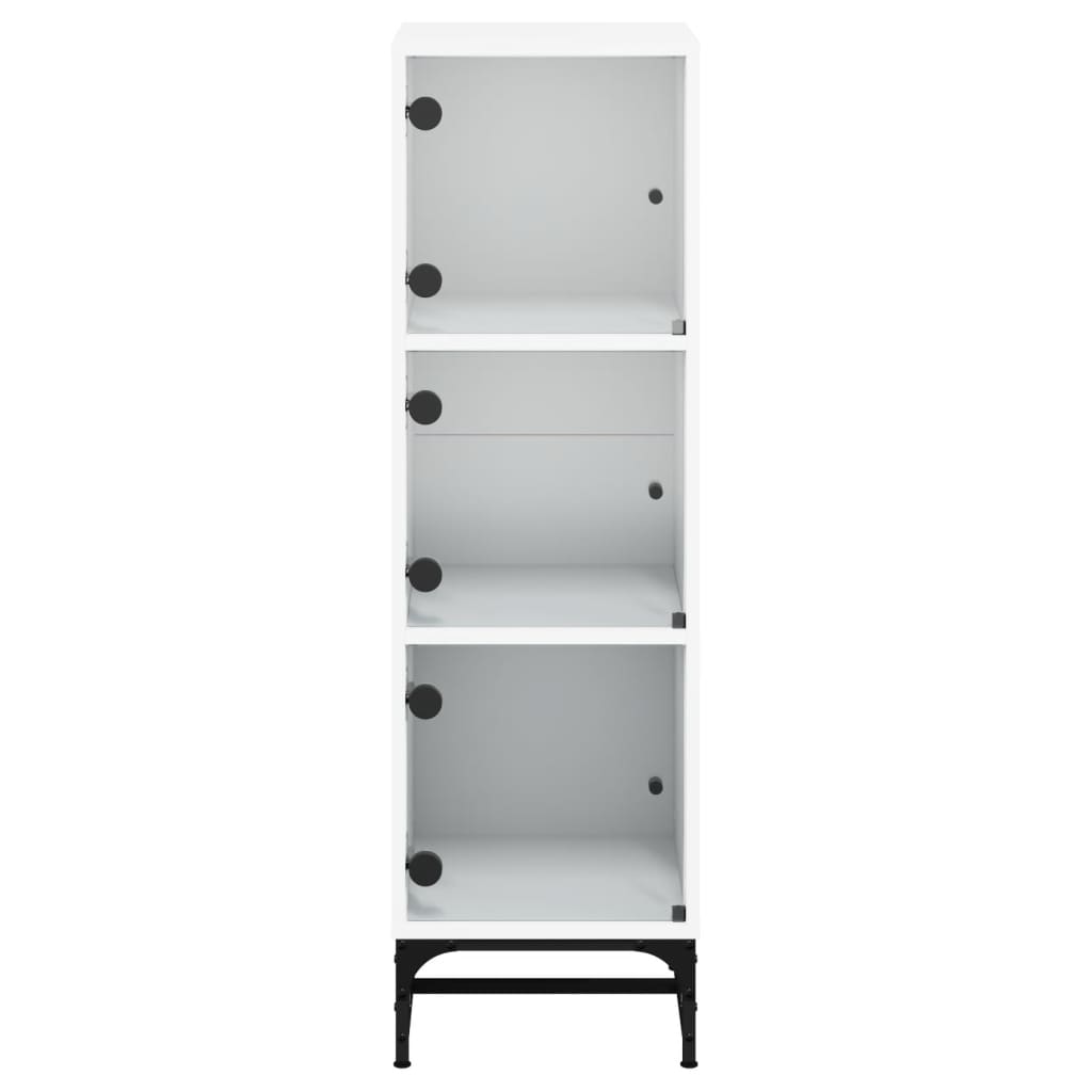 vidaXL Dulap cu uși din sticlă, alb, 35x37x120 cm vidaXL Dulap cu uși din sticlă, alb, 35x37x120 cm