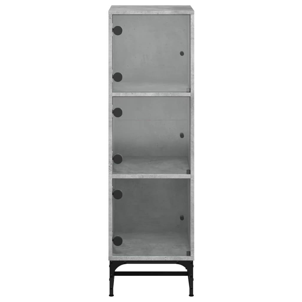 vidaXL Dulap cu uși din sticlă, gri beton, 35x37x120 cm