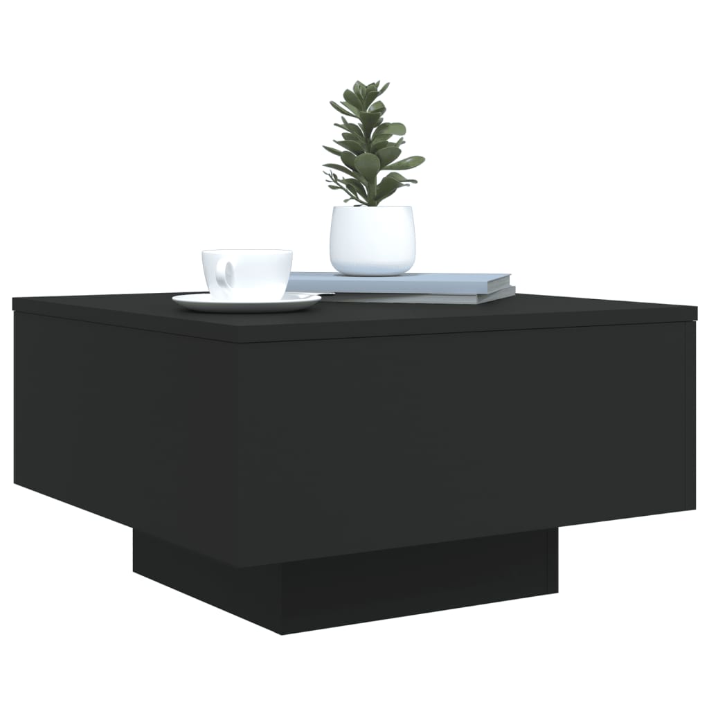 vidaXL Măsuță de cafea cu lumini LED, negru, 55x55x31 cm vidaXL Măsuță de cafea cu lumini LED, negru, 55x55x31 cm