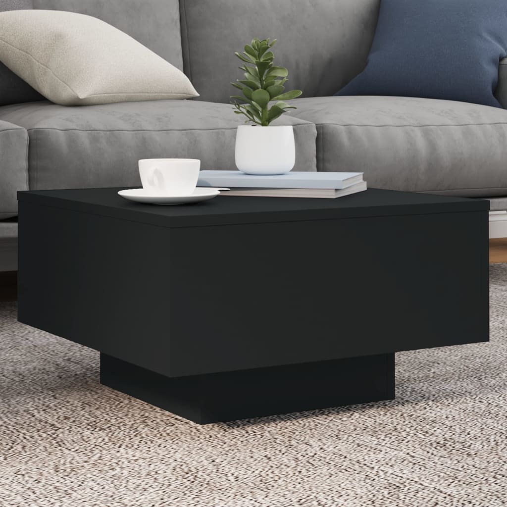 vidaXL Măsuță de cafea cu lumini LED, negru, 55x55x31 cm vidaXL Măsuță de cafea cu lumini LED, negru, 55x55x31 cm
