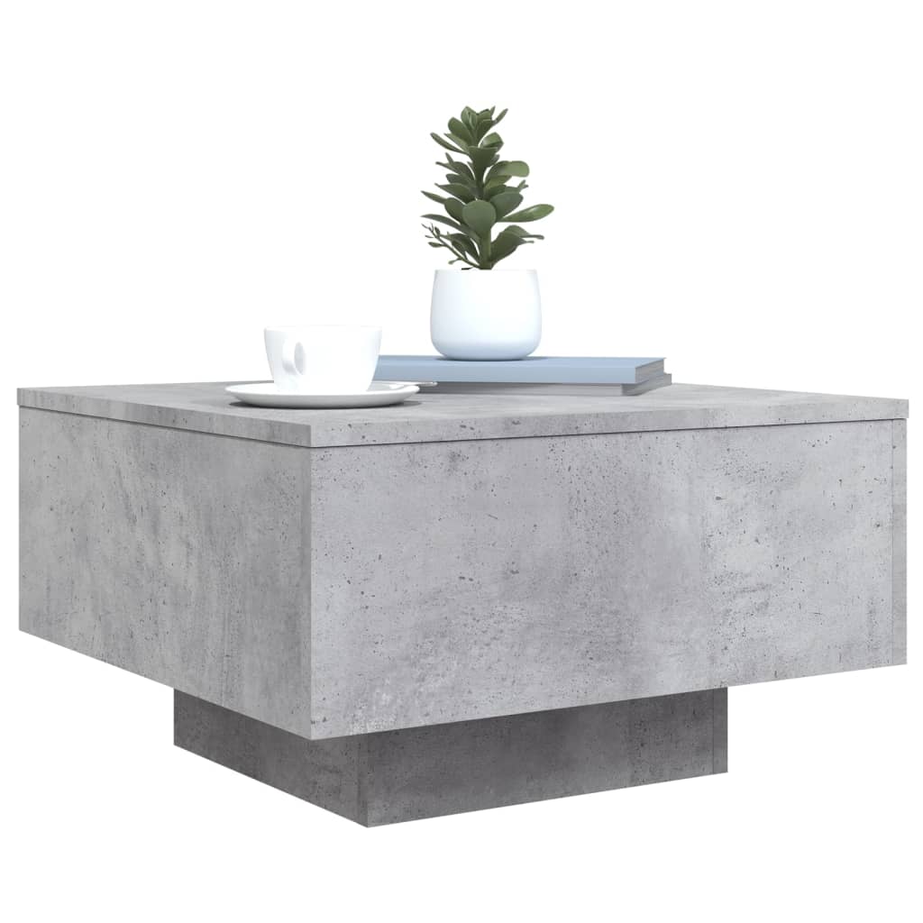 vidaXL Măsuță de cafea cu lumini LED, gri beton, 55x55x31 cm vidaXL Măsuță de cafea cu lumini LED, gri beton, 55x55x31 cm