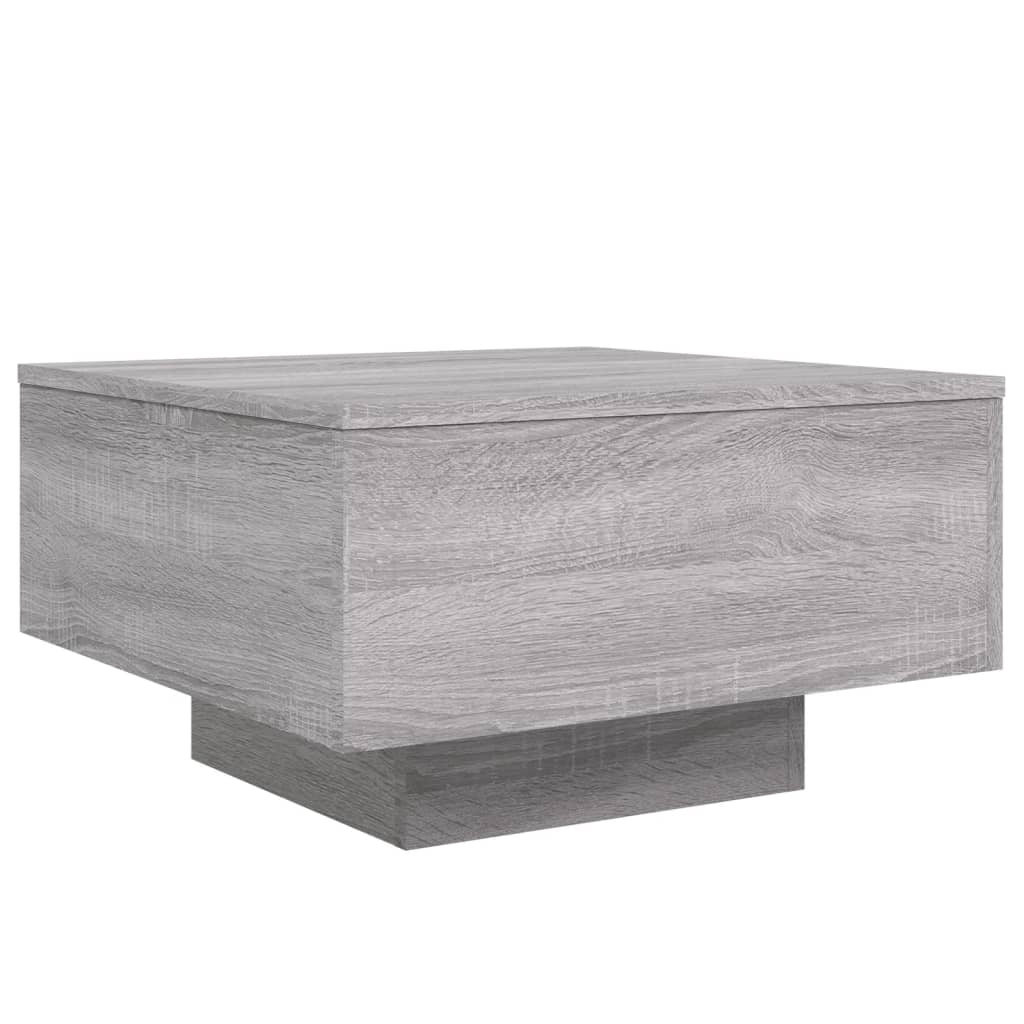 vidaXL Măsuță de cafea cu lumini LED, gri sonoma, 55x55x31 cm vidaXL Măsuță de cafea cu lumini LED, gri sonoma, 55x55x31 cm