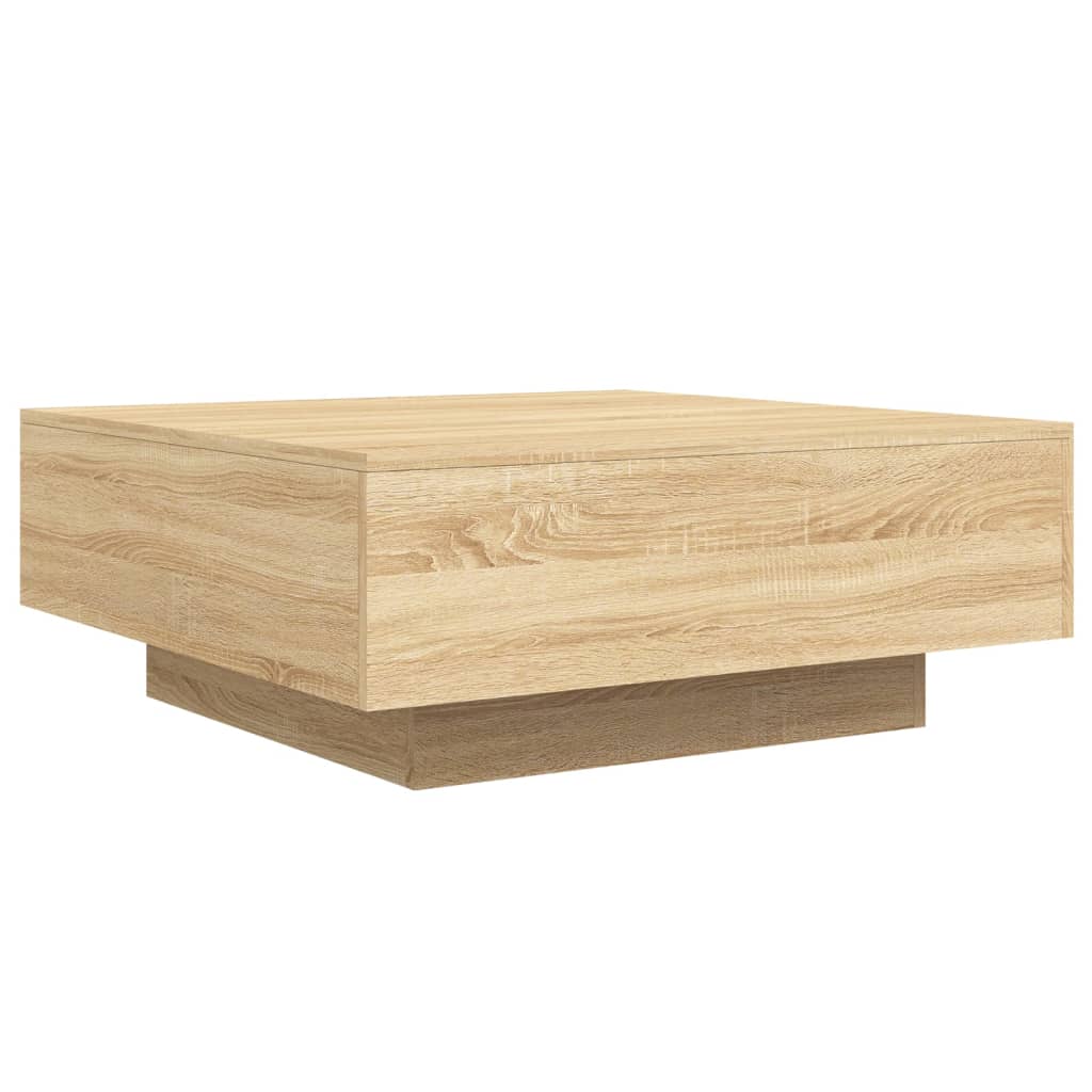 vidaXL Măsuță de cafea cu lumini LED, stejar sonoma, 80x80x31 cm vidaXL Măsuță de cafea cu lumini LED, stejar sonoma, 80x80x31 cm