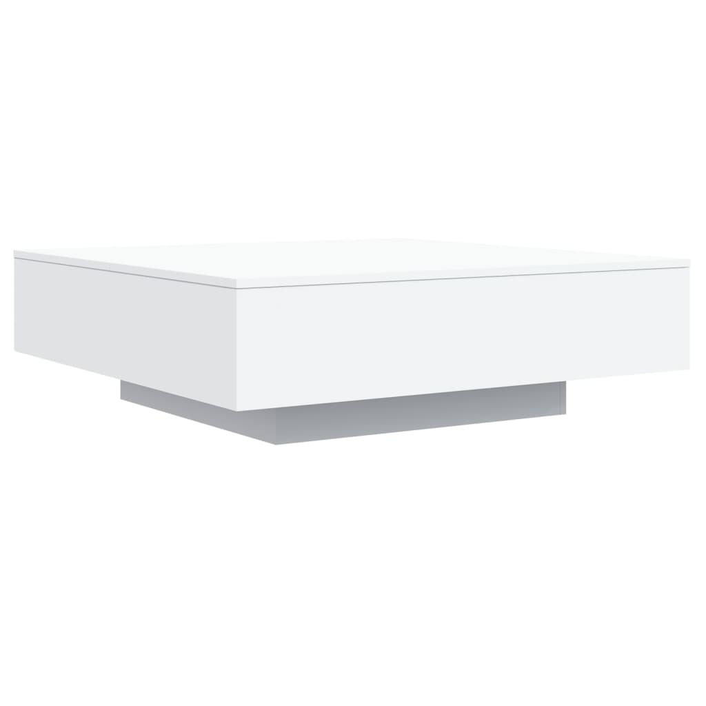 vidaXL Măsuță de cafea cu lumini LED, alb, 100x100x31 cm vidaXL Măsuță de cafea cu lumini LED, alb, 100x100x31 cm