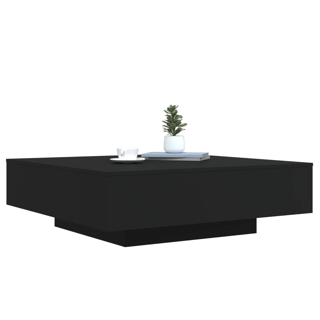 vidaXL Măsuță de cafea cu lumini LED, negru, 100x100x31 cm vidaXL Măsuță de cafea cu lumini LED, negru, 100x100x31 cm