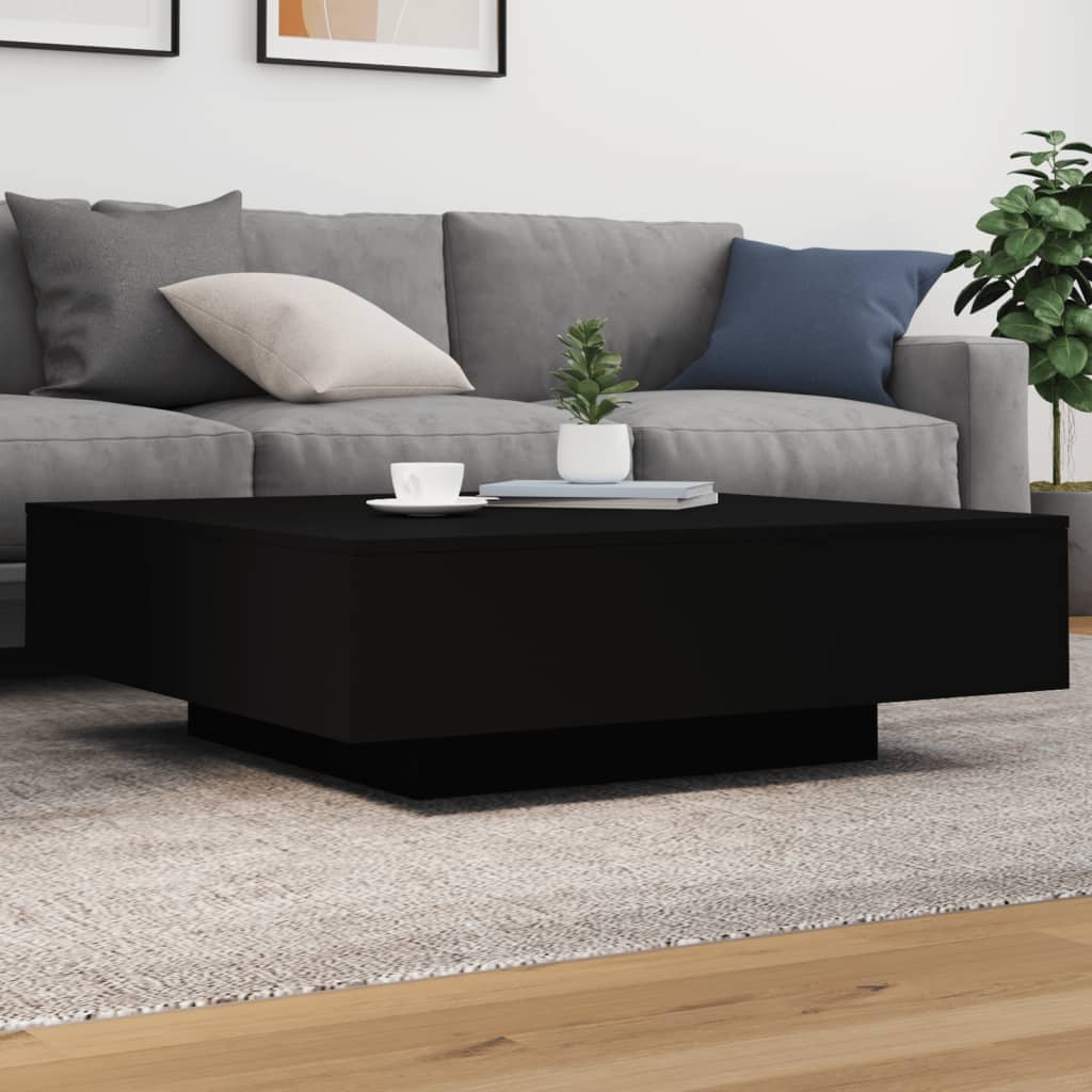 vidaXL Măsuță de cafea cu lumini LED, negru, 100x100x31 cm vidaXL Măsuță de cafea cu lumini LED, negru, 100x100x31 cm