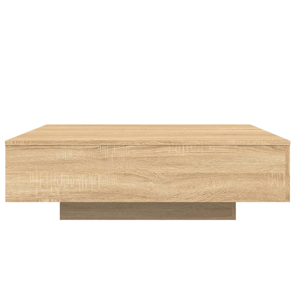 vidaXL Măsuță de cafea cu lumini LED, stejar sonoma, 100x100x31 cm
