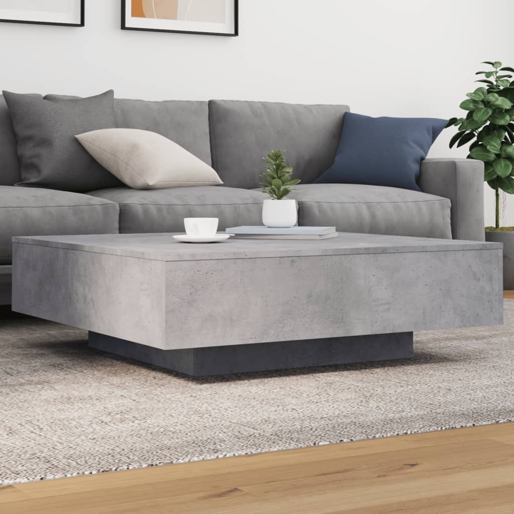 vidaXL Măsuță de cafea cu lumini LED, gri beton, 100x100x31 cm vidaXL Măsuță de cafea cu lumini LED, gri beton, 100x100x31 cm