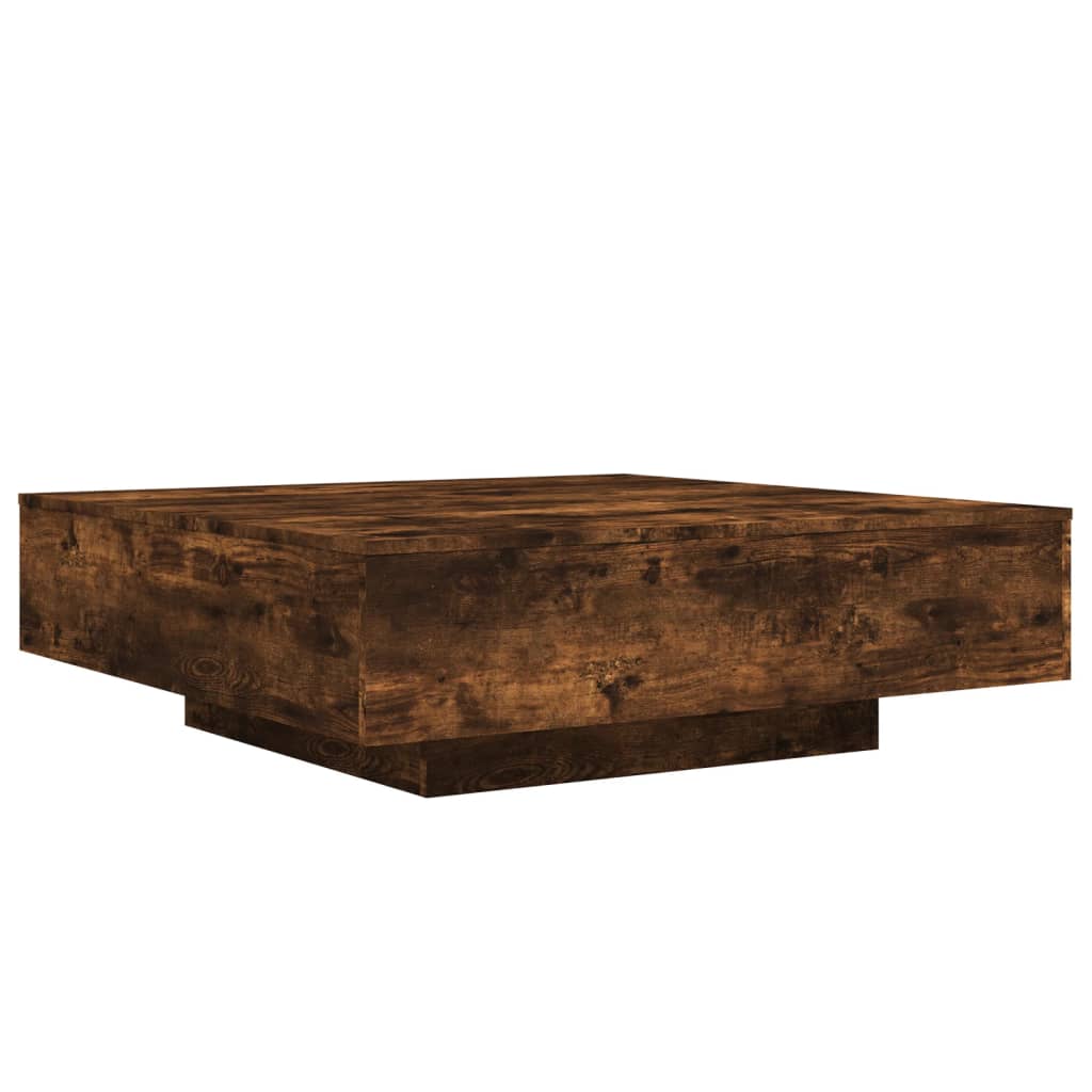 vidaXL Măsuță de cafea cu lumini LED, stejar fumuriu, 100x100x31 cm vidaXL Măsuță de cafea cu lumini LED, stejar fumuriu, 100x100x31 cm