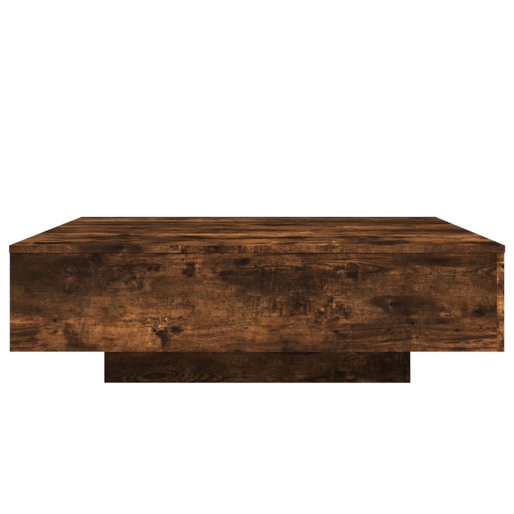 vidaXL Măsuță de cafea cu lumini LED, stejar fumuriu, 100x100x31 cm vidaXL Măsuță de cafea cu lumini LED, stejar fumuriu, 100x100x31 cm