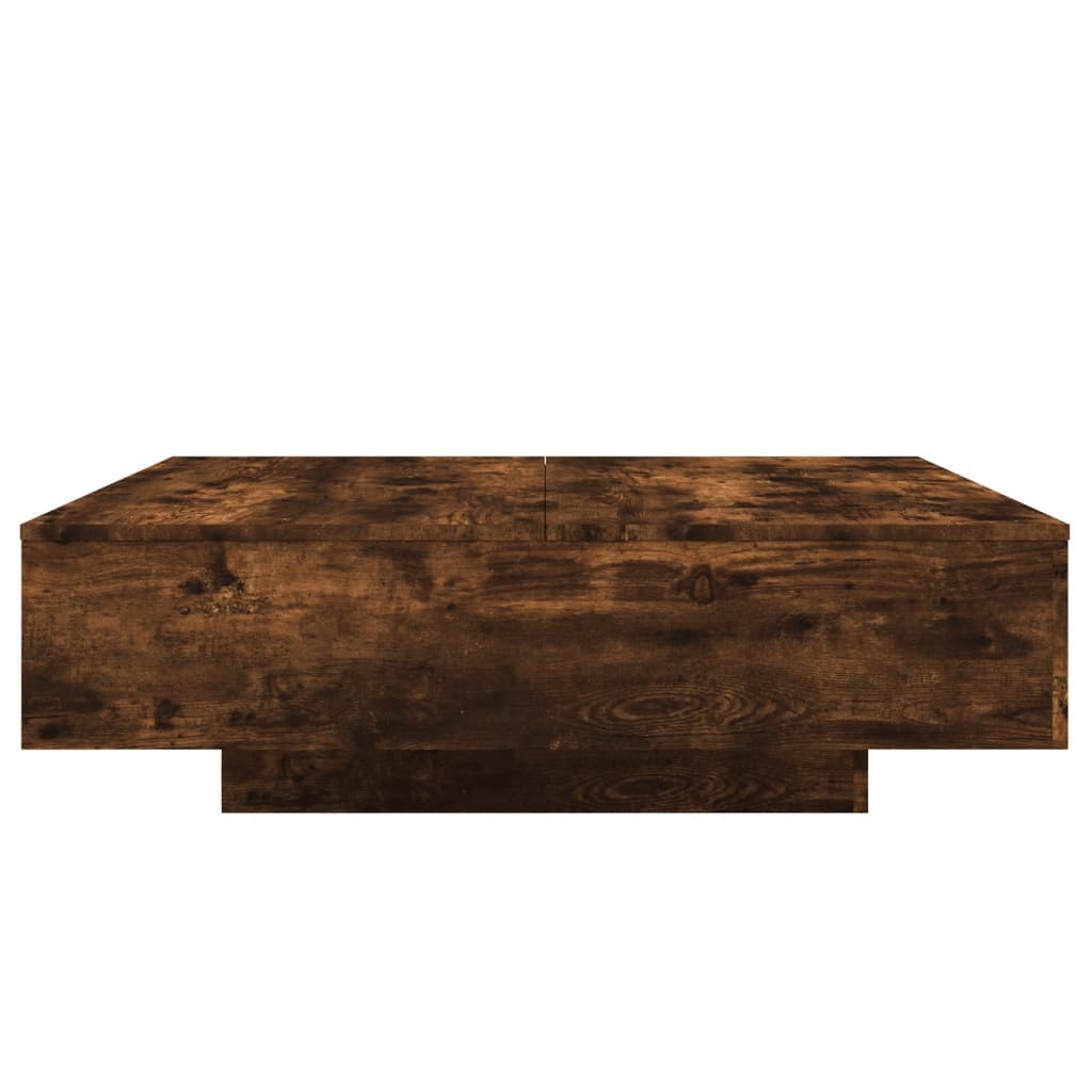 vidaXL Măsuță de cafea cu lumini LED, stejar fumuriu, 100x100x31 cm vidaXL Măsuță de cafea cu lumini LED, stejar fumuriu, 100x100x31 cm