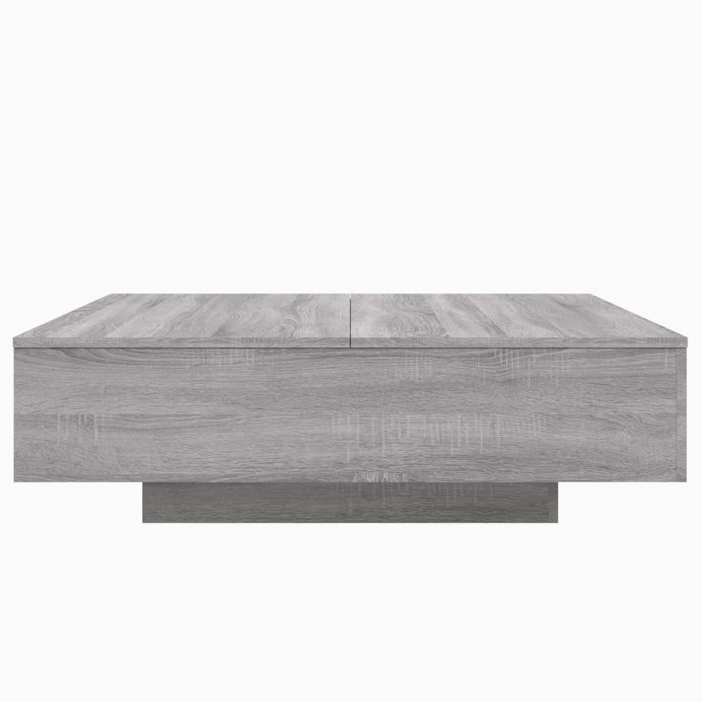 vidaXL Măsuță de cafea cu lumini LED, gri sonoma, 100x100x31 cm