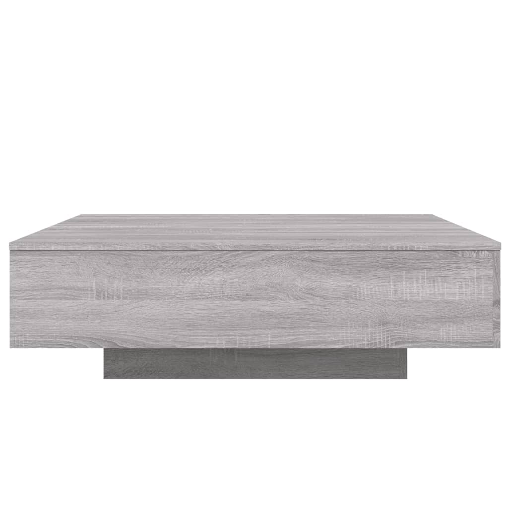 vidaXL Măsuță de cafea cu lumini LED, gri sonoma, 100x100x31 cm