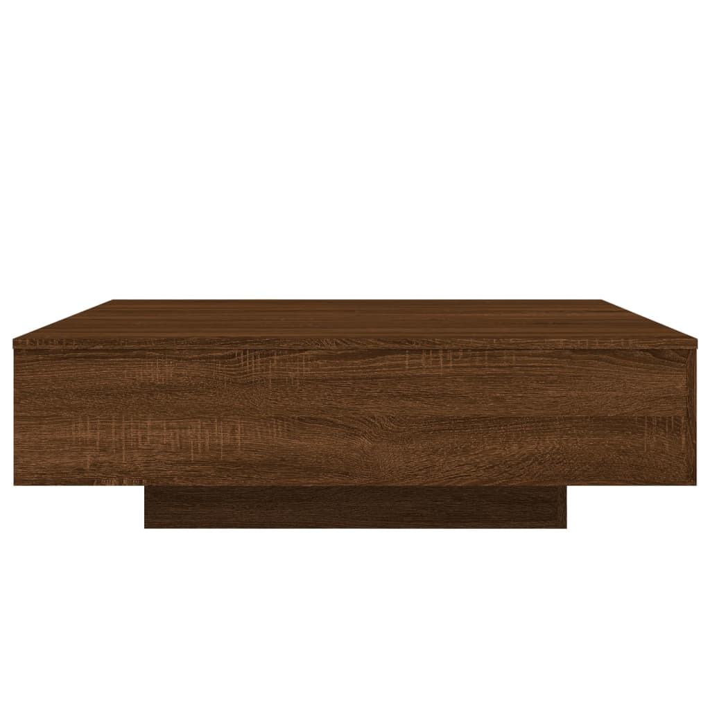 vidaXL Măsuță de cafea cu lumini LED, stejar maro, 100x100x31 cm vidaXL Măsuță de cafea cu lumini LED, stejar maro, 100x100x31 cm