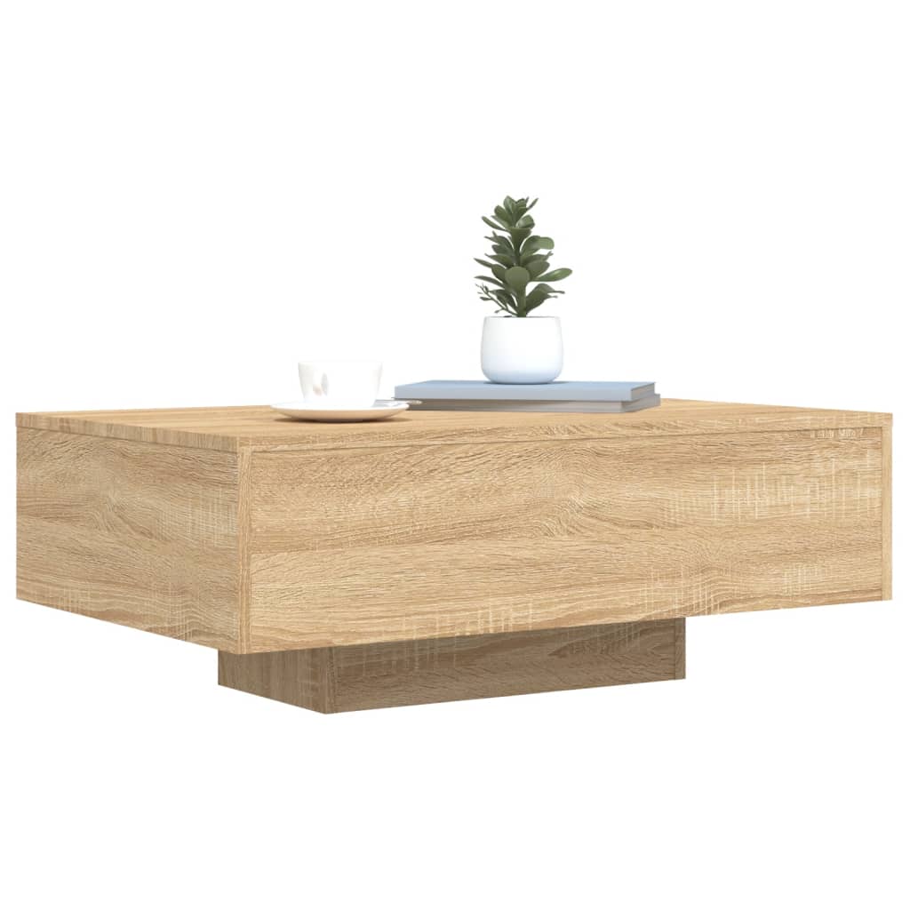 vidaXL Măsuță de cafea cu lumini LED, stejar sonoma, 85x55x31 cm vidaXL Măsuță de cafea cu lumini LED, stejar sonoma, 85x55x31 cm