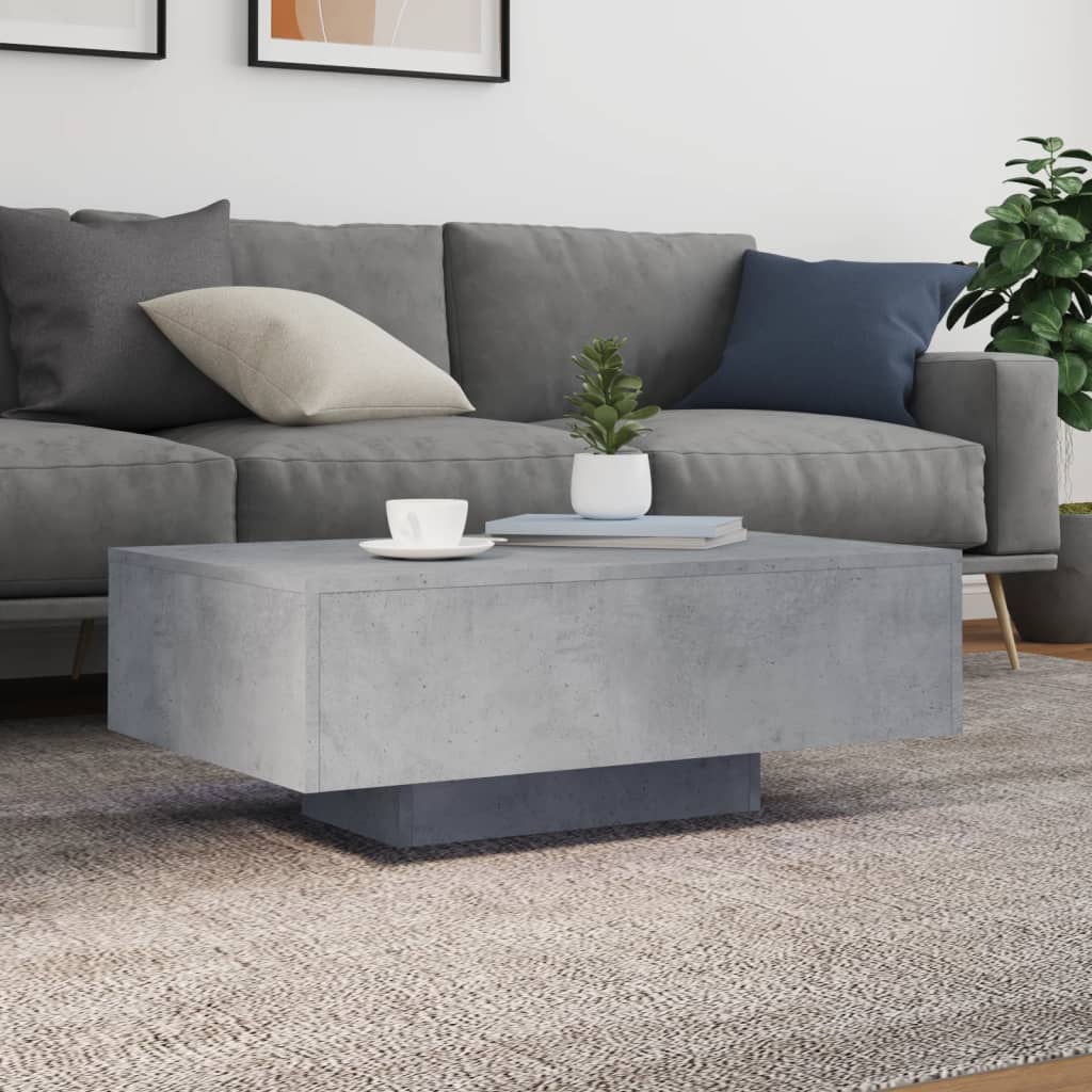 vidaXL Măsuță de cafea cu lumini LED, gri beton, 85x55x31 cm vidaXL Măsuță de cafea cu lumini LED, gri beton, 85x55x31 cm