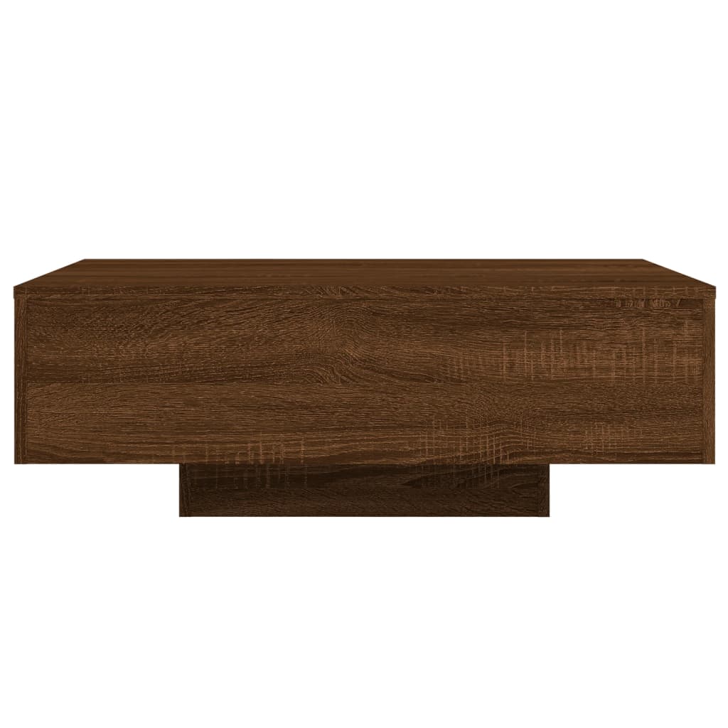 vidaXL Măsuță de cafea cu lumini LED, stejar maro, 85x55x31 cm