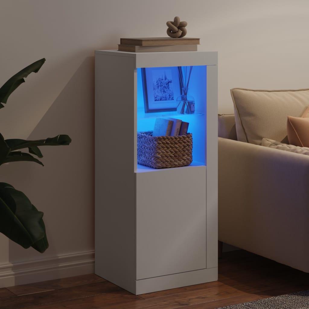 vidaXL Servantă cu lumini LED, alb, 41x37x100 cm