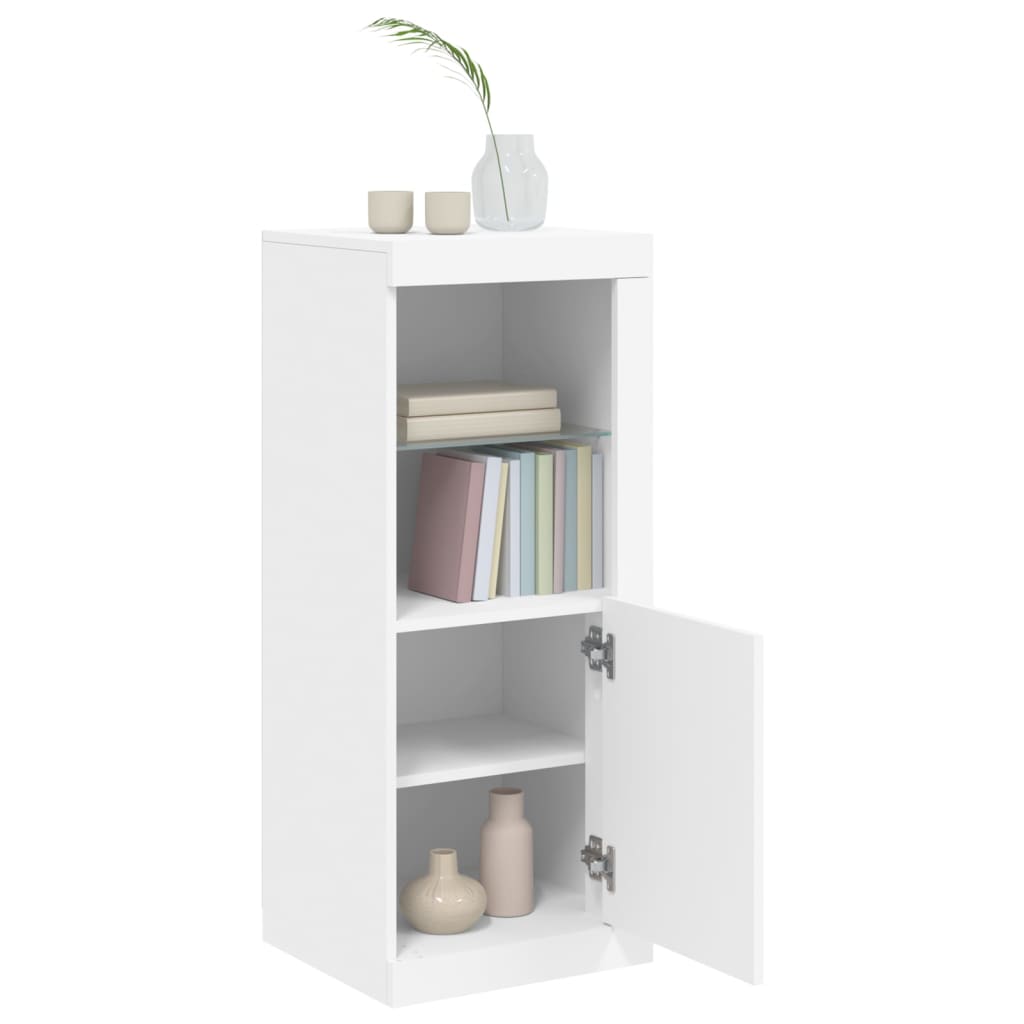 vidaXL Servantă cu lumini LED, alb, 41x37x100 cm