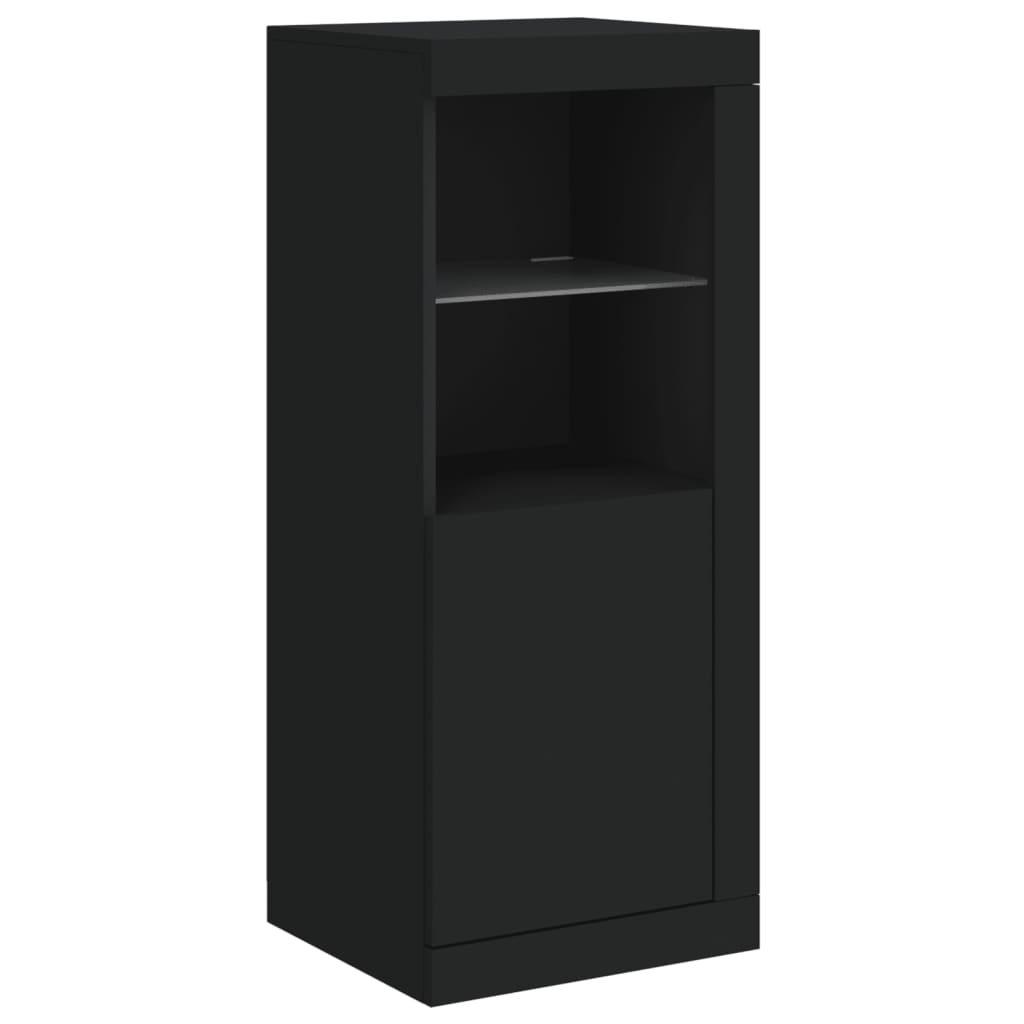 vidaXL Servantă cu lumini LED, negru, 41x37x100 cm