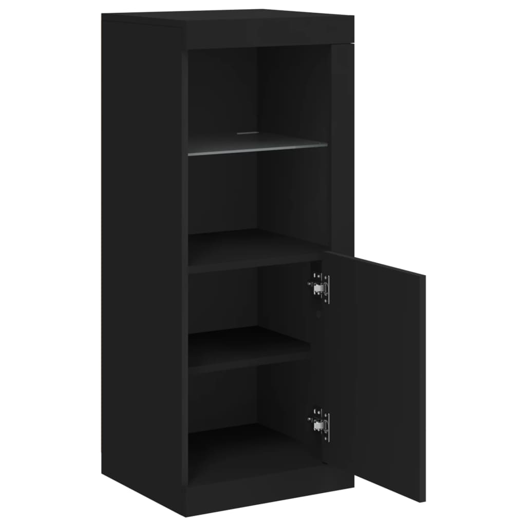 vidaXL Servantă cu lumini LED, negru, 41x37x100 cm