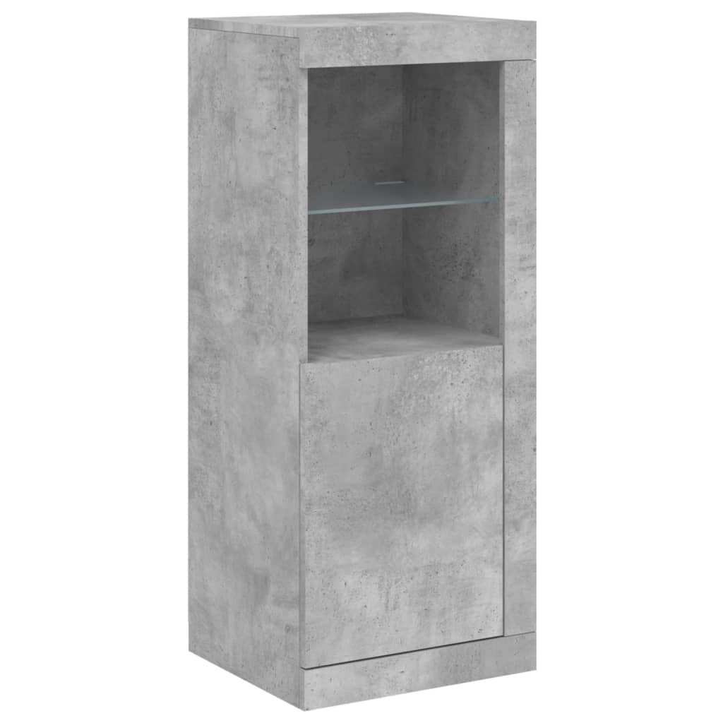 vidaXL Servantă cu lumini LED, gri beton, 41x37x100 cm vidaXL Servantă cu lumini LED, gri beton, 41x37x100 cm