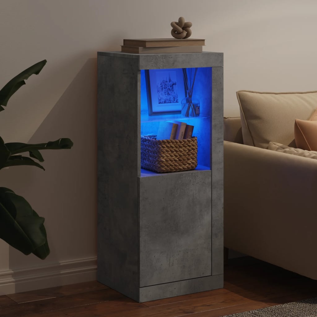 vidaXL Servantă cu lumini LED, gri beton, 41x37x100 cm vidaXL Servantă cu lumini LED, gri beton, 41x37x100 cm