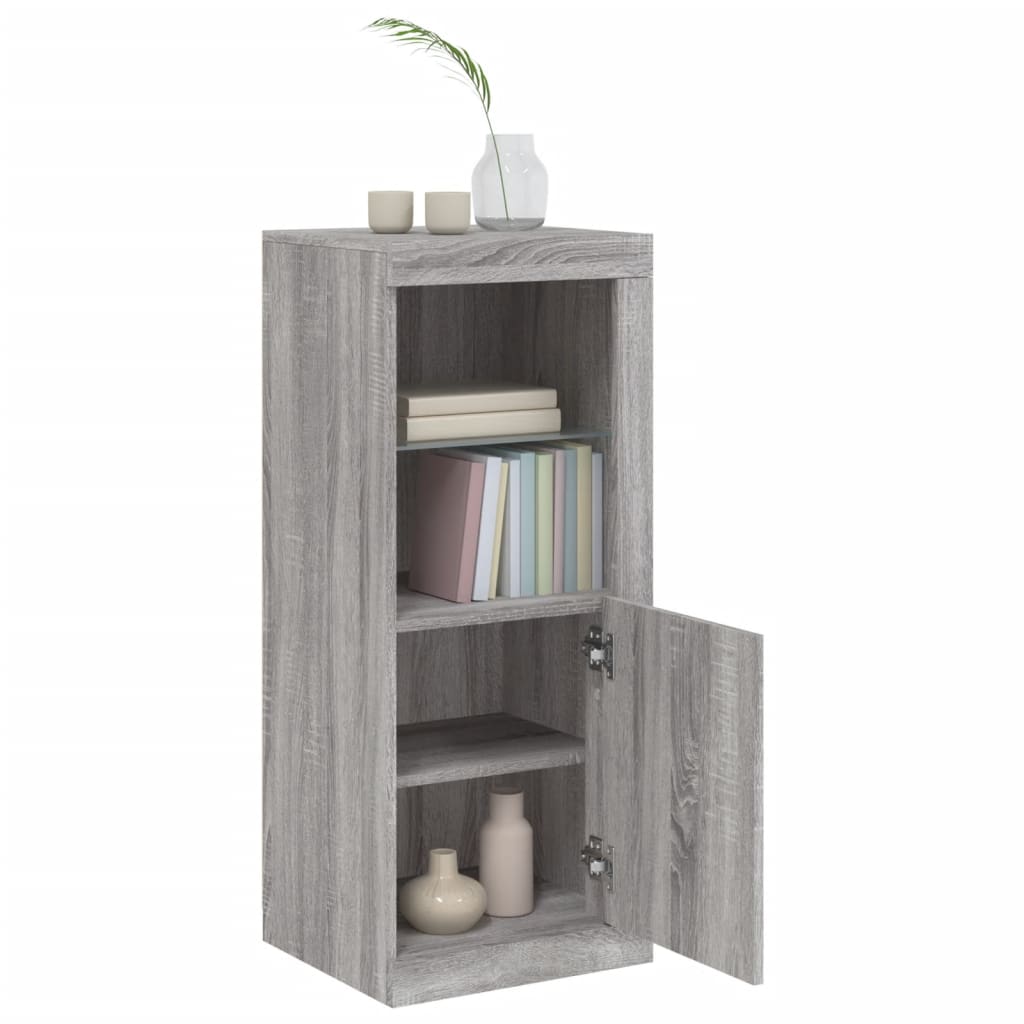 vidaXL Servantă cu lumini LED, gri sonoma, 41x37x100 cm vidaXL Servantă cu lumini LED, gri sonoma, 41x37x100 cm