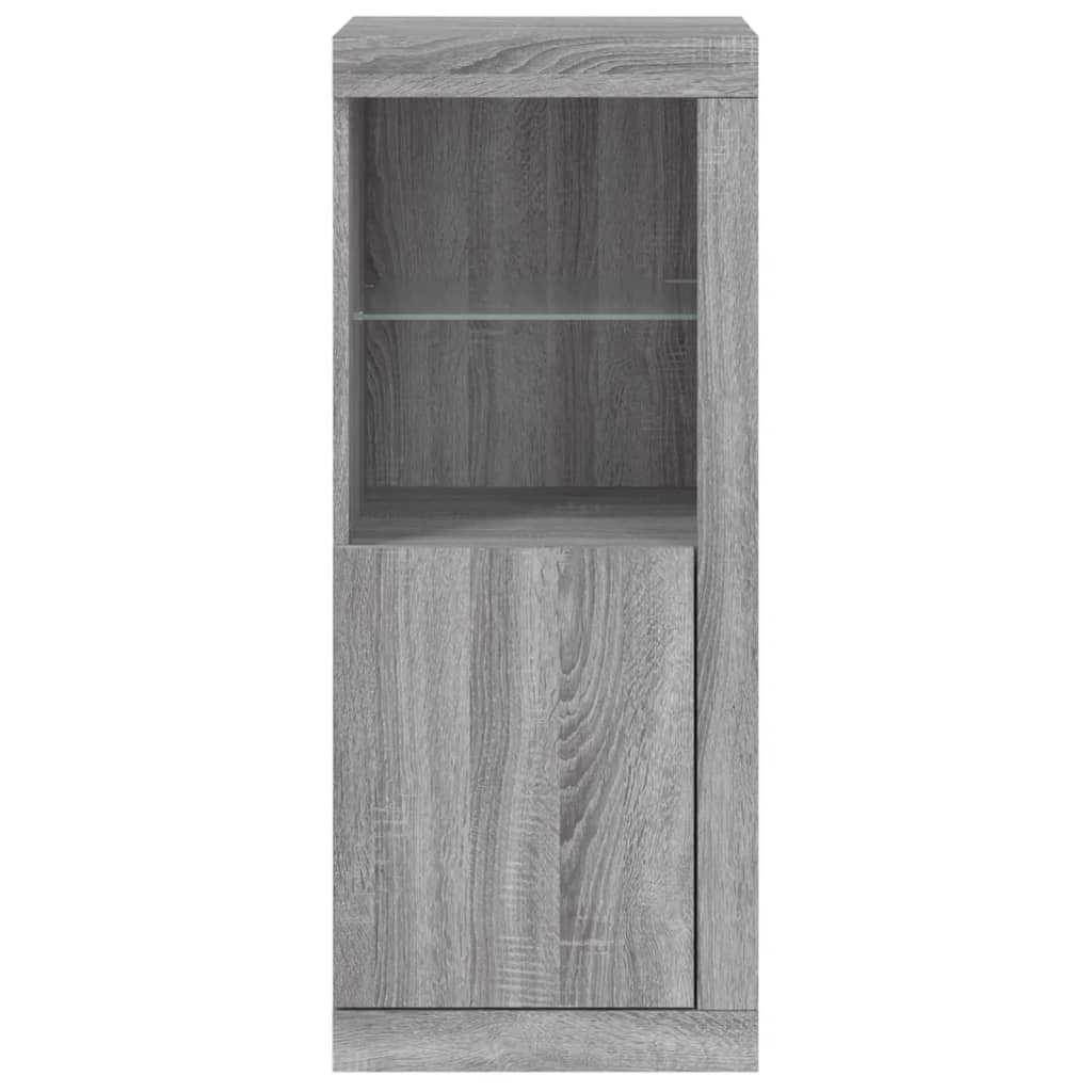 vidaXL Servantă cu lumini LED, gri sonoma, 41x37x100 cm vidaXL Servantă cu lumini LED, gri sonoma, 41x37x100 cm