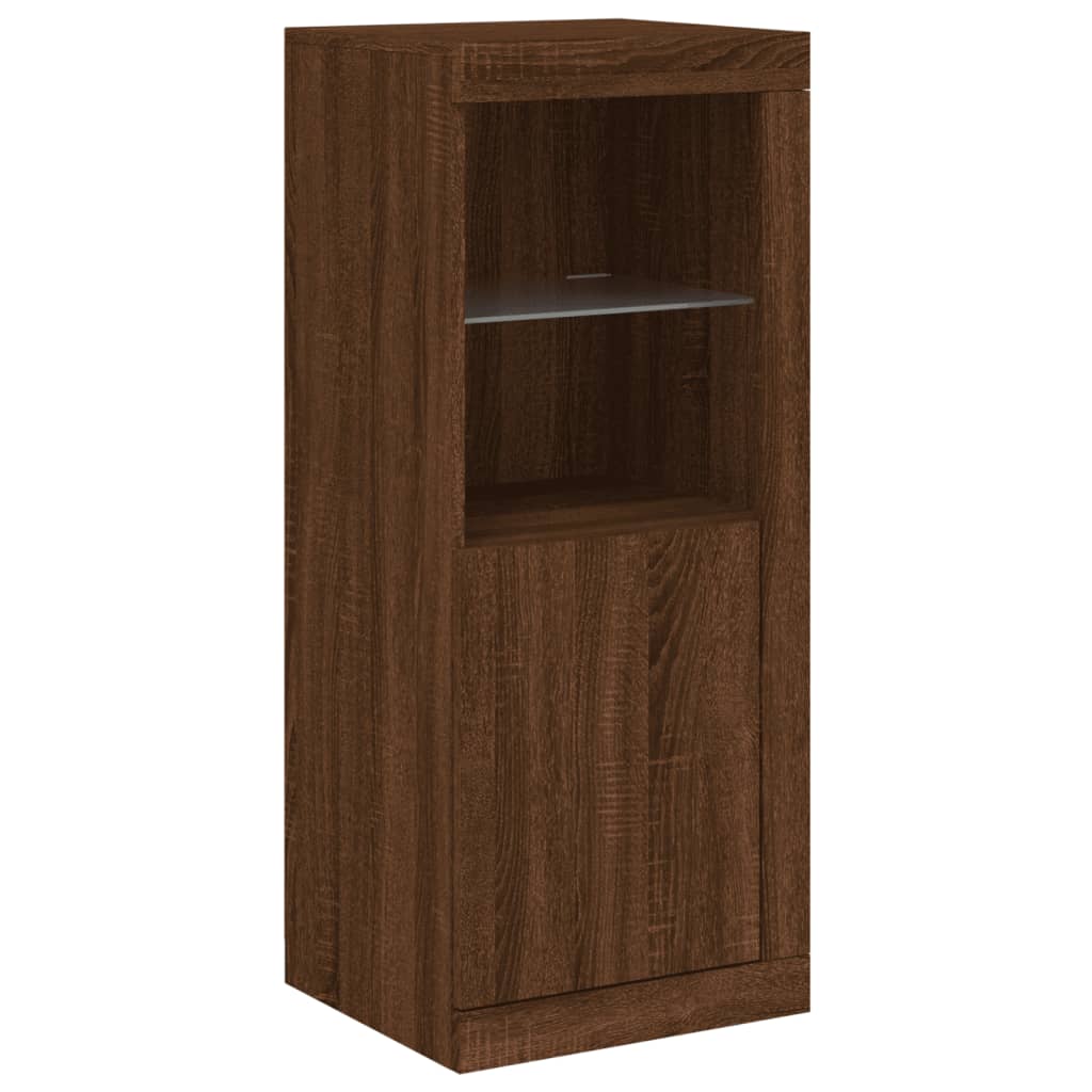 vidaXL Servantă cu lumini LED, stejar maro, 41x37x100 cm vidaXL Servantă cu lumini LED, stejar maro, 41x37x100 cm