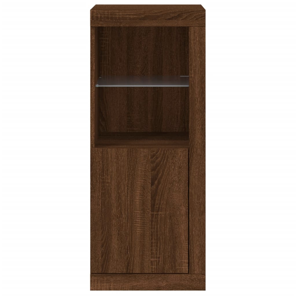 vidaXL Servantă cu lumini LED, stejar maro, 41x37x100 cm vidaXL Servantă cu lumini LED, stejar maro, 41x37x100 cm