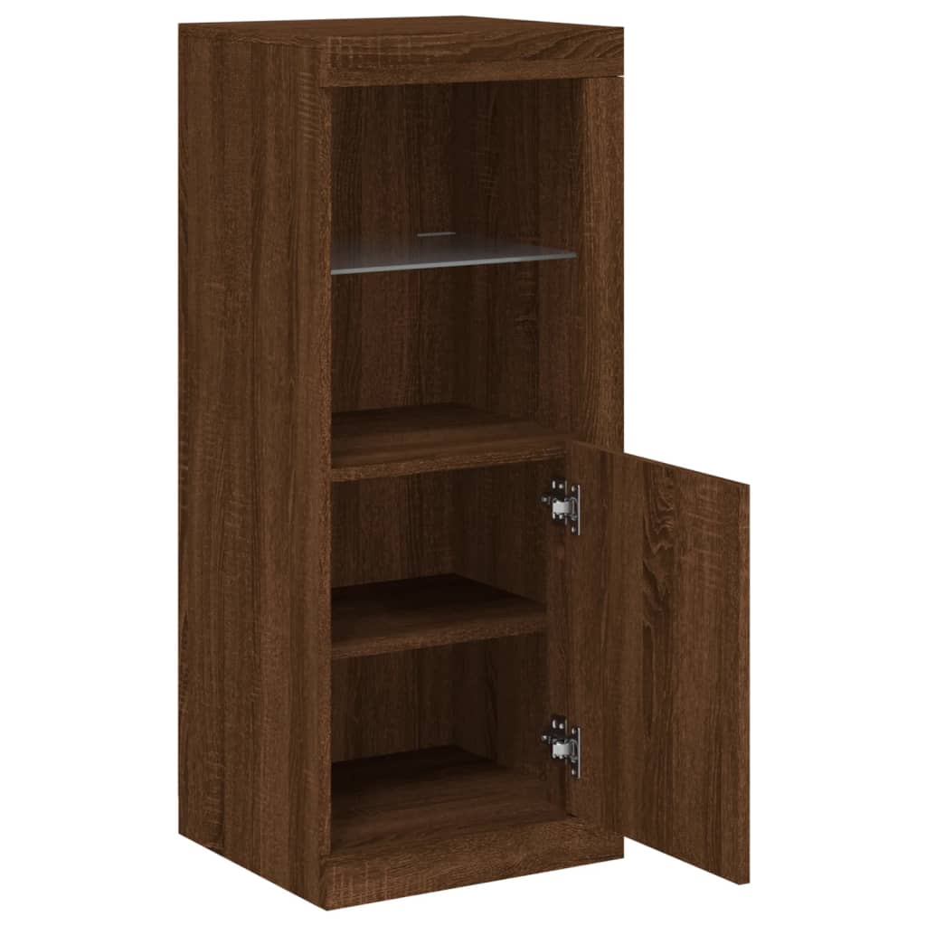 vidaXL Servantă cu lumini LED, stejar maro, 41x37x100 cm vidaXL Servantă cu lumini LED, stejar maro, 41x37x100 cm